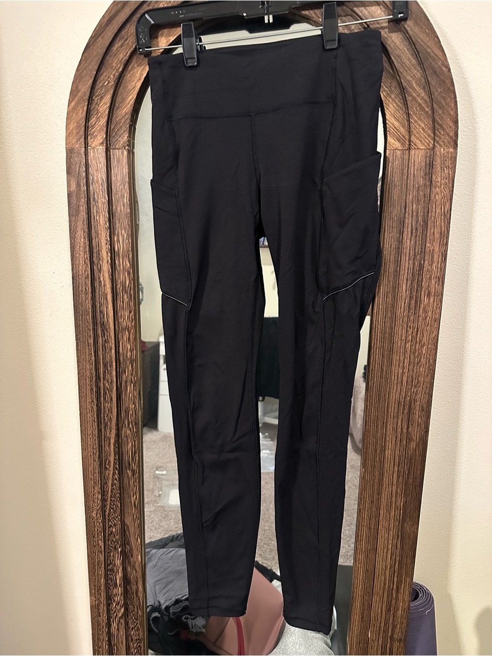 lululemon athletica Black High-Rise Leggings with Reflective Side Pockets